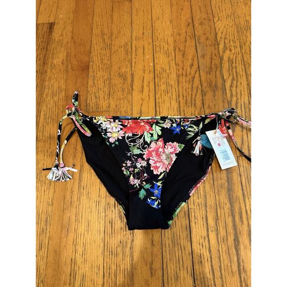 Johnny Was Black Metalli Mix String Bikini Bottom CSW2624-A New XL Bottom Only - Picture 4 of 7